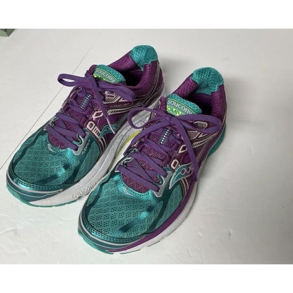 Saucony Omni 15 Everun Running Training Shoes Women's Size Purple & Green